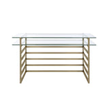 Shona - Writing Desk - Clear Glass Top & Antique Gold