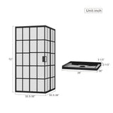 Corner Shower Enclosure Double Sliding Door & Shower Base