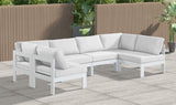 Nizuc - Outdoor Patio 6 Piece Modular Sectional With White Frame