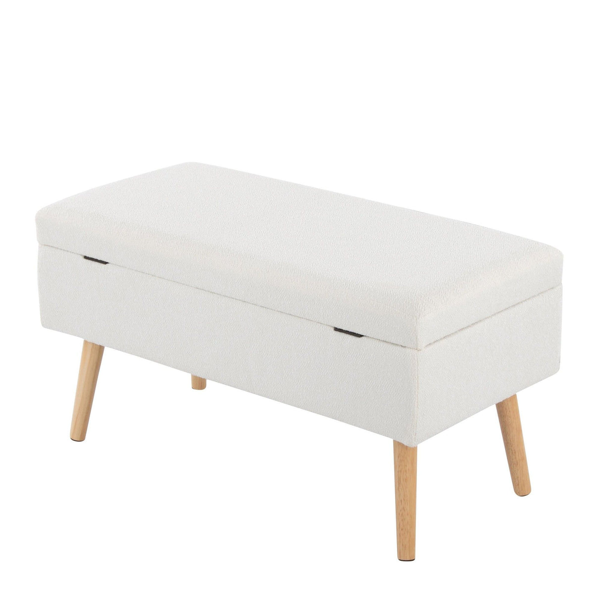 Storage - Bench - Natural Wood, Cream Fabric