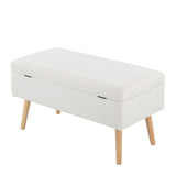 Storage - Bench - Natural Wood, Cream Fabric