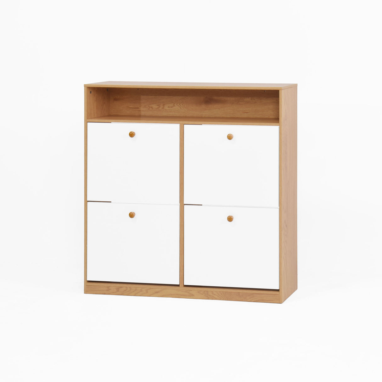 Modern Freestanding Shoe Storage Cabinet With 4 Flip Drawers
