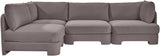 Hammond - Velvet Performance Fabric Upholstered 4 Piece Armless Sectional