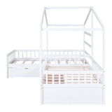 L Shape Platform Bed With 3 Storage Drawers