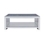 Noralie - Coffee Table - Clear Glass, Mirrored & Faux Diamonds