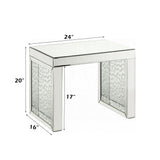 Nysa - 20" Accent Table - Mirrored & Faux Crystals Inlay