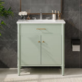 Bathroom Vanity With Sink, Soft Close Doors And Adjustable Shelf
