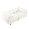 Stylish Chenille Sofa With Storage Seat And Cylindrical Backrest