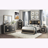 Lively - Dresser With Glitter Detail And Thick Bar Handle Hardware - Black