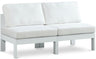 Nizuc - Outdoor Patio 2 Seat Armless Modular Sofa With White Frame