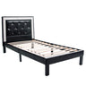 Glamours Style Bed With Diamond Tufted Padded Headboard