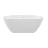 Elegant Oval Freestanding Bathtub, Overflow & Pop Up Drain