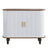 Fluted Liquor & Coffee Bar Cabinet With 6 Wine Racks And 3 Glass Holders
