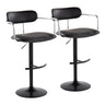 Demi - Contemporary Adjustable Height Barstool With Swivel With Rounded T Footrest (Set of 2)