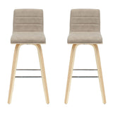 Vienna - 39.5" Swivel Bar Height Square Back Wood Bar Stool With Faux Leather Seat