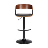 Larisa - Adjustable  Wood Bar Stool - Walnut