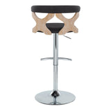 Gardenia - Adjustable Barstool (Set of 2) - Chrome Base & brown Backrest