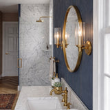 Jardin - Single Light Wall Sconce With Clear Ribbed Satin - Clear / Gold