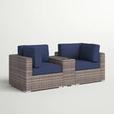 Outdoor Seating Group With Cushions 2 Person - Gray