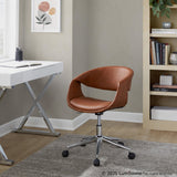 Curvo - Upholstered 5-Star Task Chair - Chrome Metal Base