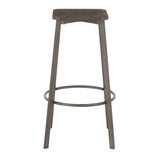 Clara - Industrial Square Barstool (Set of 2) - Wood-Pressed Grain Bamboo