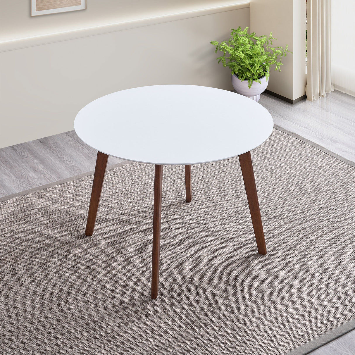 Dining Table - Brown / White