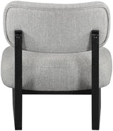 Vetra - Linen Textured Fabric Upholstered Accent Chair With Black Base