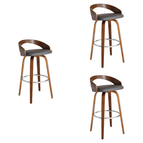Sonia - 30" Bar Height Swivel Bar Stool - Walnut Wood
