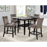 5 Piece Counter Dining Set With Table, Chairs - Black / Brown