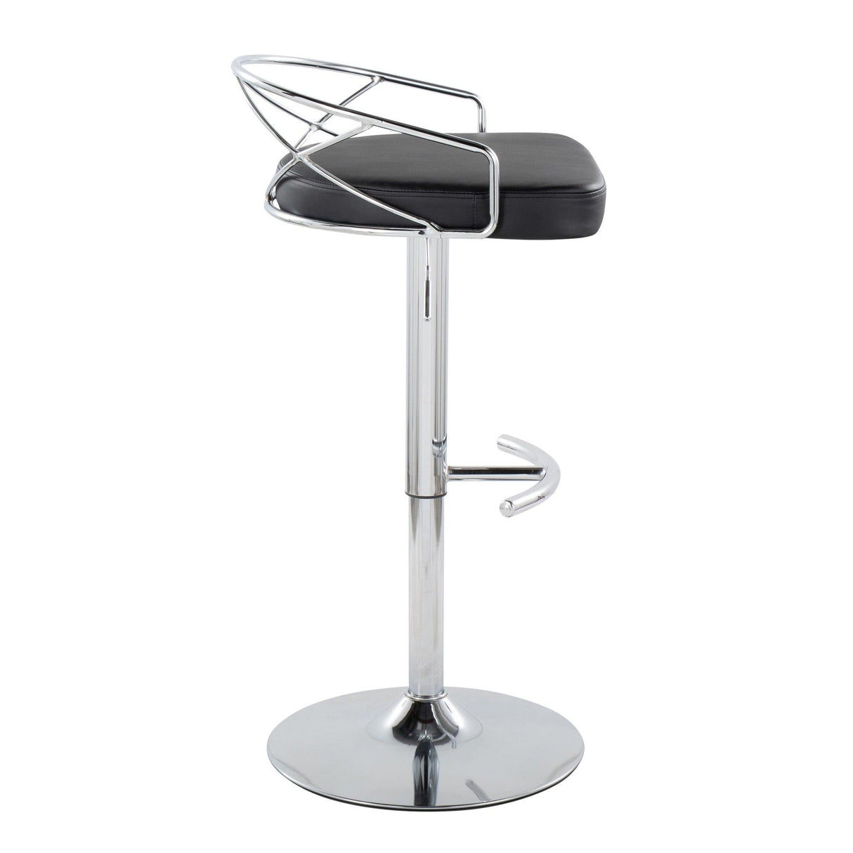 Charlotte - Glam Adjustable Swivel Barstool (Set of 2) - Chrome Frame