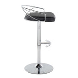 Charlotte - Glam Adjustable Swivel Barstool (Set of 2) - Chrome Frame