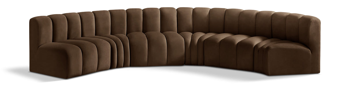 Arc - Velvet 6 Piece U-Shaped Modular Sofa