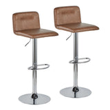 Casper - Contemporary Adjustable Barstool (Set of 2) - Chrome Frame