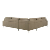 Pimentel - Leather Sectional Sofa With Tufted Back And Track Arms