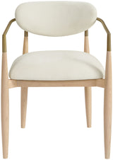 Riccio - Fabric Dining Arm Chair (Set of 2) - Natural Frame