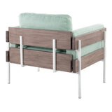 Kari - Farmhouse Accent Chair - White Metal, Gray Wood