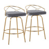 Charlotte - Glam - 26" Fixed-Height Counter Stool (Set of 2) - Gold Base