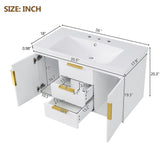 Wall Mounted Bathroom Vanity With Sink, Floating Storage Cabinet With 2 Drawers