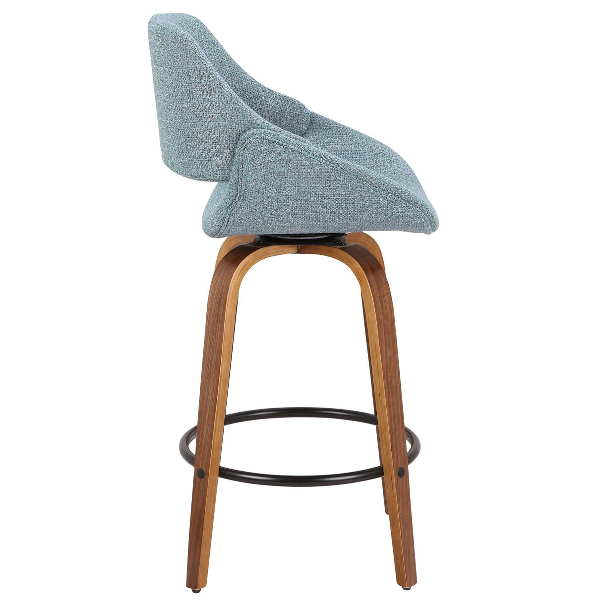 Fabrizzi - Mid-Century Modern Counter Stool - Walnut Frame