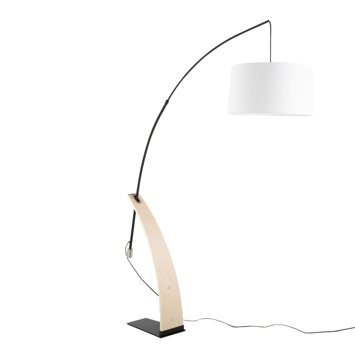 Robyn - Floor Lamp - Natural Wood And White Linen Shade