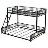 Bunk Bed Frame With Ladder And Safety Guardrails