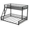 Bunk Bed Frame With Ladder And Safety Guardrails