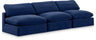 Comfy - Velvet Modular Armless Sofa 3 Seats