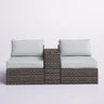 2 Person Wicker Conversation Set With Cushions, Weather Resistant