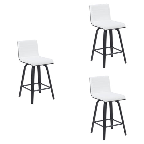 Vienna - Modern Counter Height Swivel Bar Stool - Black Brushed Wood Frame