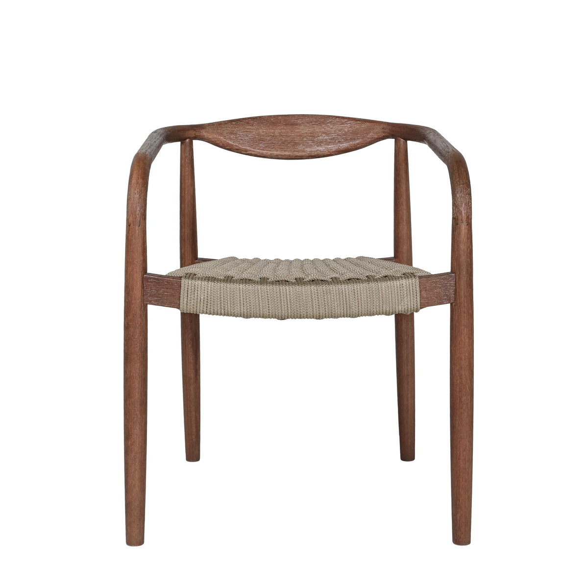 Cove - Outdoor Dining Chair With Tapered Legs (Set of 2) - Brown Eucalyptus / Rope Seat