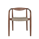 Cove - Outdoor Dining Chair With Tapered Legs (Set of 2) - Brown Eucalyptus / Rope Seat