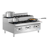 36 in. Commercial Six-Burner Step Up Gas Range, 156000 BTU in Stainless-Steel (KM-CRSU-36)