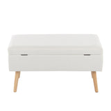 Storage - Bench - Natural Wood, Cream Fabric