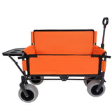 3 In 1 Folding Wagon With Bench Seat & Rear Mounted Tabletop - Orange